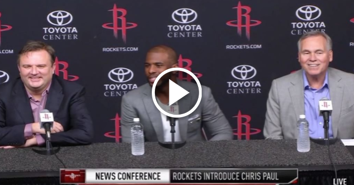 Chris Paul Makes Ricky Bobby Reference in Houston Rockets Intro Press Conference